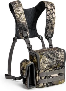 Binocular Harness Chest Pack - Bino Case with Rangefinder Pouch and Camo - Picture 1 of 6