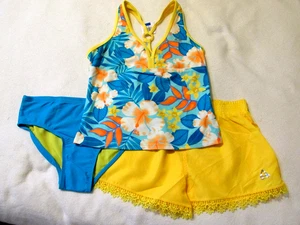 GERRY 3 Piece Racerback Tankini & Swim Shorts Set sz M 10-12 NWT $48.00 - Picture 1 of 4