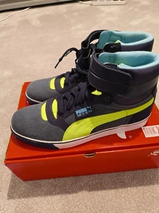 Puma Sky II HI Vulc casi nuevo para hombre Reino Unido talla 10 - azul marino medianoche/tiernos brotes/chaquetón - Imagen 1 de 7