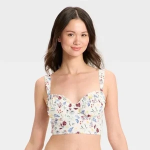 Colsie NWT Women's White Fruit Print Corset Size S - Picture 1 of 7