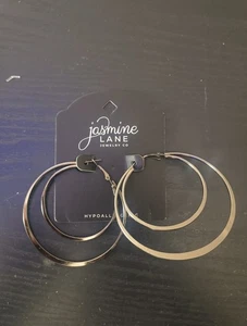 Pendientes de aro doble JASMINE LANE NUEVOS NUEVOS CON ETIQUETAS - Imagen 1 de 2