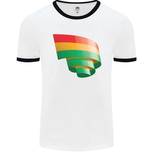 Camiseta Ringer De Fútbol Para Hombre Con La Bandera De Bolivia En Curva - Imagen 1 de 9