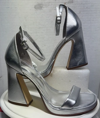 Circus Sam Edelman Holmes 4.5" High Heeled Sandal Silver Dance Women size 10 41 - Image 1 of 4