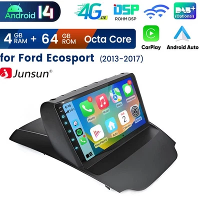 Carplay 4+64G Android14 For Ford Ecosport 2013-17 Car Stereo Radio GPS Navi WIFI Foto 1 de 4