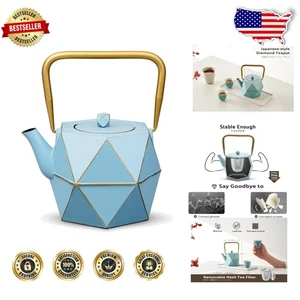 Eleganter 30 Unzen Herdplatte Sicher Japanischer Gusseisen Teekessel in Blau Diamant Design - Bild 1 von 9