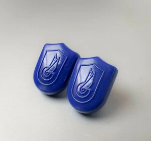 2x Terminali cinghietti pedali blu vintage Campagnolo record end strap eroica - Picture 1 of 7