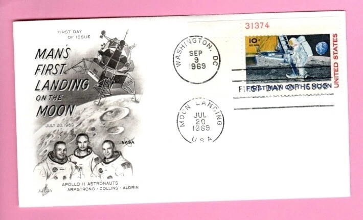 USA # #C76 146 (black)- FDC on Artcraft cachet with Plate # stamp - Image 1 of 1