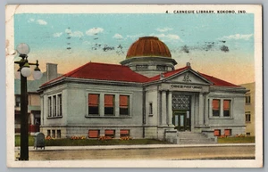 Cartolina A Carnegie Library Kokomo Indiana - Foto 1 di 2