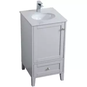Elegant Decor Sommerville 18" Single Quartz Top Bathroom Vanity in Gray - Picture 1 of 15