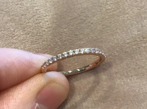 0.4 Carat Lab Created Diamond Half Eternity Ring Rose Gold Plated 925 Size P - Picture 1 of 5