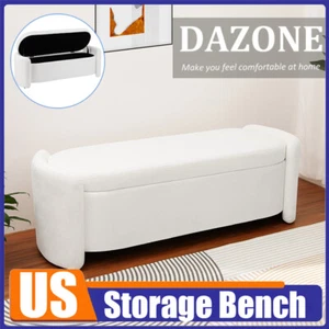 51"End of Bed Storage Ottoman Bench Entryway Bedroom Upholstered Footrest Lounge - Picture 1 of 13