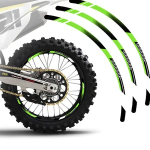 Green 21 in. 18" Dirt Bike Decal Rim Sticker A01 For Kawasaki KLX140G 18 19 20 - Picture 1 of 7