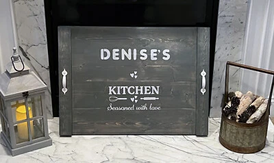 Cubierta superior de estufa hecha a mano - Cubierta superior de estufa eléctrica - gris mancha Foto 1 de 4