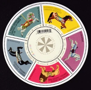 CANADA MNH #3343 SOUVENIR SHEET OF VINTAGE CAROUSEL HORSES & LION - Picture 1 of 1