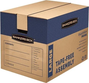 Bankers Box 6er Pack große Prime Umzugskartons, Klebebandfrei FastFold 6er Pack, Kraftpapier - Bild 1 von 8