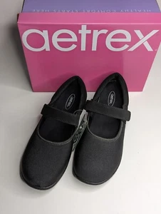 Aetrex Berries Helen Mary Jane Comfort Shoes Black Women's Size 8 US EXTRA WIDE - Picture 1 of 3