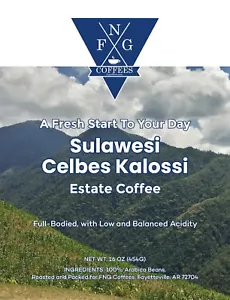 FNG Kaffee - Sulawesi Celebes Kalossi - gemahlene oder ganze Bohne - 16 Unzen - Bild 1 von 1