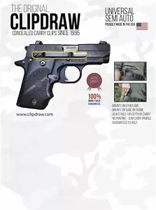 Clipdraw for Kimber Micro Stainless Model #SA-B Black Belt Clip Conceal Carry - Picture 1 of 5