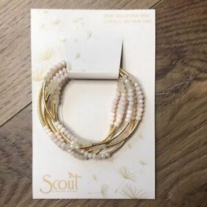Scout Curated Wears Crystal Beads Plated Brass Bracelet BR011 - New