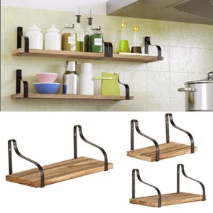 1 3 Wood Flosting Shelf Shelves Kit Wall Mount Display Unit Home Office Bathroom - Picture 1 of 21