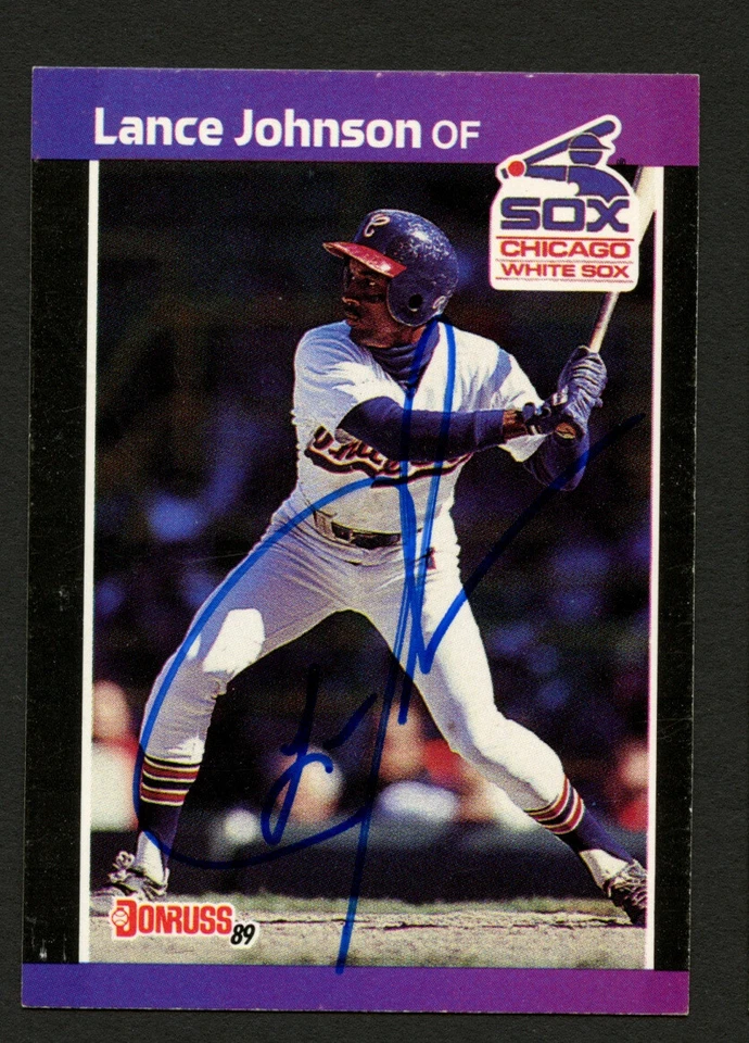 Tarjeta coleccionable de béisbol Donruss 1989 autografiada firmada por Lance Johnson #606 Foto 1 de 1