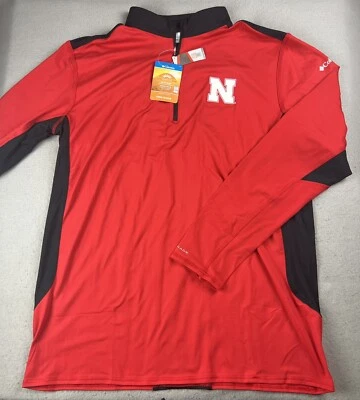 COLUMBIA Hombre Nebraska Cornhuskers Tech Trail 1/4 Cremallera Talla Grande Nuevo con Etiquetas Foto 1 de 4