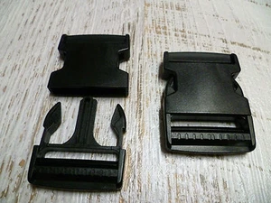 Quick Side Release Buckle Clips - 50mm - Black Plastic - 1 Backpack Bag Clip - Picture 1 of 4