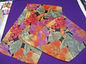 Dehnbarer langer und schmaler Damenschal - sehr bunt - Obst- und Blumenmotiv - Bild 1 von 4