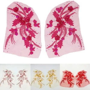 Braut Applikation Hochzeit Nähen Patches Spitze Perle Perlen 3 D Blumenstickerei - Bild 1 von 32