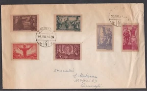 ROMANIA 1945 COVER 1st ANNIV OF ARMISTICE WITH RUSSIA CREASED - Picture 1 of 2