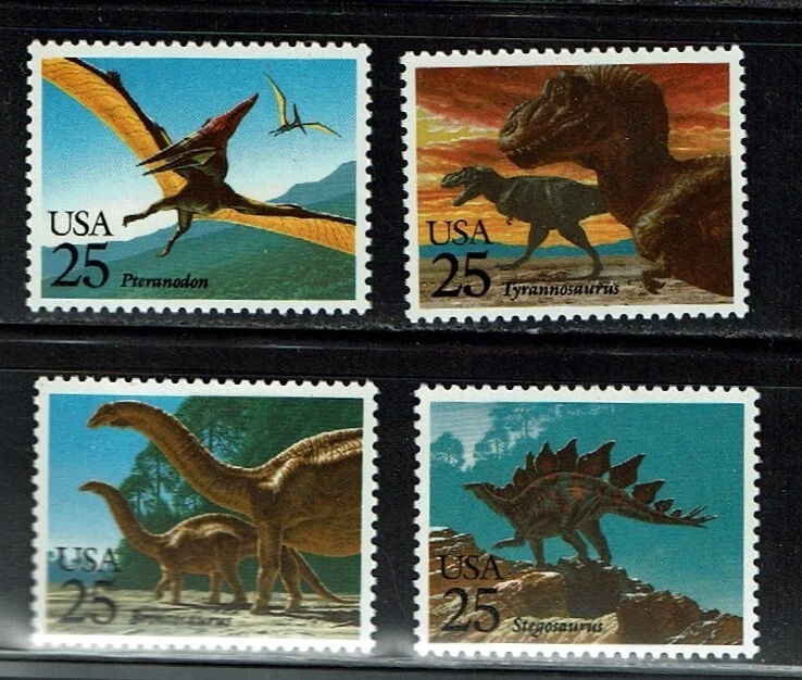 1989 U.S. DINOSAURS Se-Tenant Singles Set of 4  Sc#2422-5 M/NH/OG WOW! - Image 1 of 1