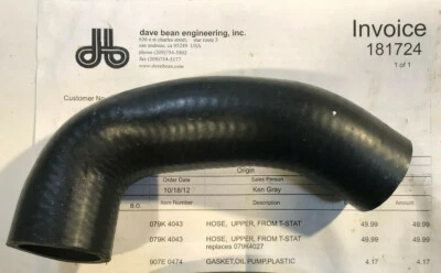 Manguera superior Lotus Esprit S1 del termostato nueva Foto 1 de 2