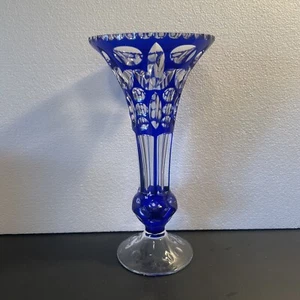 Bohemian Czech Glas Knospenvase Kobaltblau - 9" hoch - schöner Vintage Zustand - Bild 1 von 10