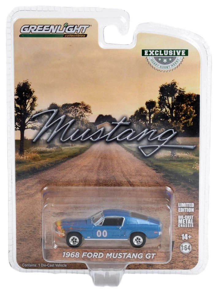 1:64 Greenlight THE DUKES OF HAZZARD Blue #00 Race Car 1968 Ford Mustang GT NIP - Image 1 of 1