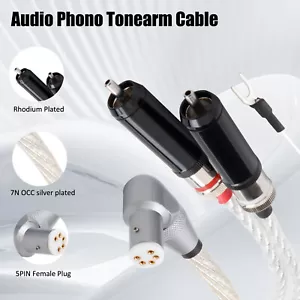 Cavo audio braccio cavo con spina phono 5 pin DIN & RCA giradischi cavo analogico - Foto 1 di 20