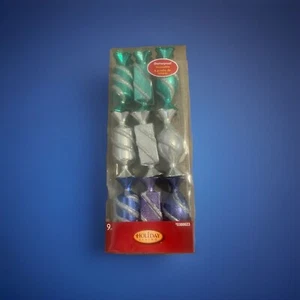 6 PCS SHATTERPROOF ORNAMENTS TEAL SILVE PURPLE GLITTER HOLIDAY LIVING - Picture 1 of 2