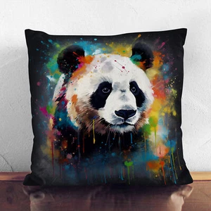Plump Cushion Panda Abstract Art Soft Scatter Throw Pillow Case Cover Filled - Foto 1 di 3