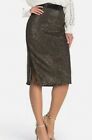 New $498 Joie Malloren Women's Pyramid Stud Side Slits Metallic Skirt Size 0