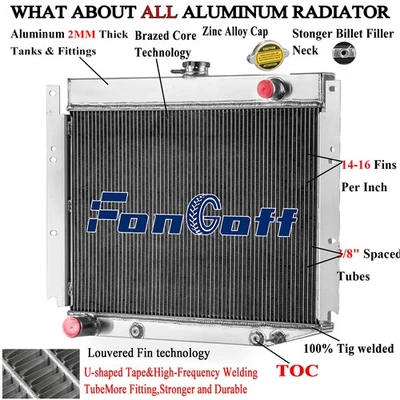 4 Row Radiator For 1969-71 Dodge D100 D200 D300 W100 W200 W300 Pickup 6.3L V8 - Image 1 of 4