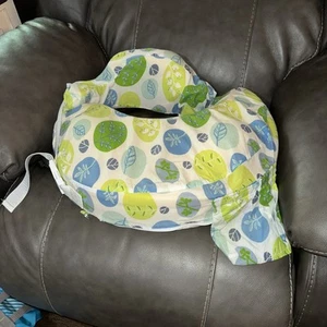 My Breast Friend Breast Feeding Pillow Nursery Item Blue Green White - Picture 1 of 9