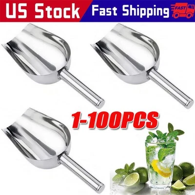 Cuchara de acero inoxidable barra de caramelos de hielo productos secos palomitas de maíz cuchara comercial 12 oz Foto 1 de 4