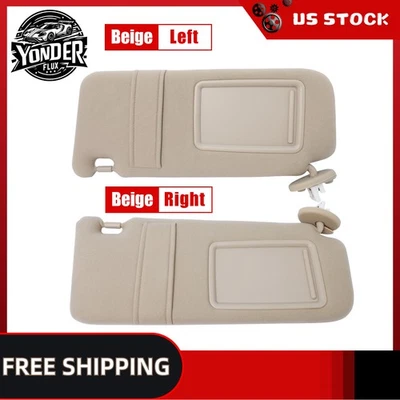 Left & Right Beige Sun Visor Pair With Mirror Fits For 2009-2016 Toyota Venza Foto 1 de 4