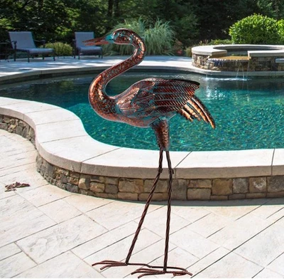 Garden Crane Statues for Outdoor Standing Patina Heron Decoy Yard Sculptures,... - Image 1 of 4