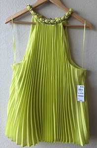 INC International Concepts Damen Bluse ZITRONE LIME Plissee ärmellos Top XL NEU - Bild 1 von 9