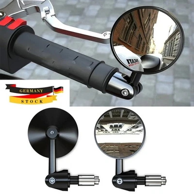 Rückspiegel 2 Spiegel Aluminium Fahrrad Motorrad Halter e-Bike Roller Lenkerende - Bild 1 von 4