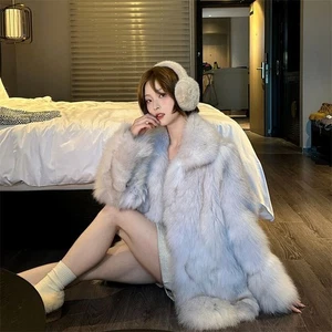 2026 Luxury Womens Fox Fur Coat Fox Winter Young Warm Fur Slimming Party Jacket - Picture 1 of 17