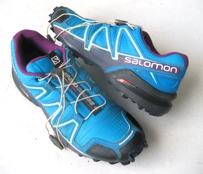 Salomon Womens Speedcross 4 Blue Hiking Shoes Size 9 Trail Running - Image 1 of 4
