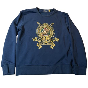 Ralph Lauren Polo Men's M Blue Equestrian Logo Embroidered Long Sleeve Casual  - Picture 1 of 10