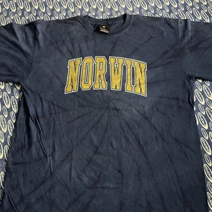 Vintage 90s Norwin Knights Tie Dye T Shirt Blau Gold Größe XL Herren - Bild 1 von 8