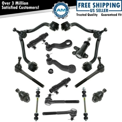 Control Arm Ball Joint Tie Rod Idler Pitman Steering Suspension Kit Set 15pc New - Image 1 of 4